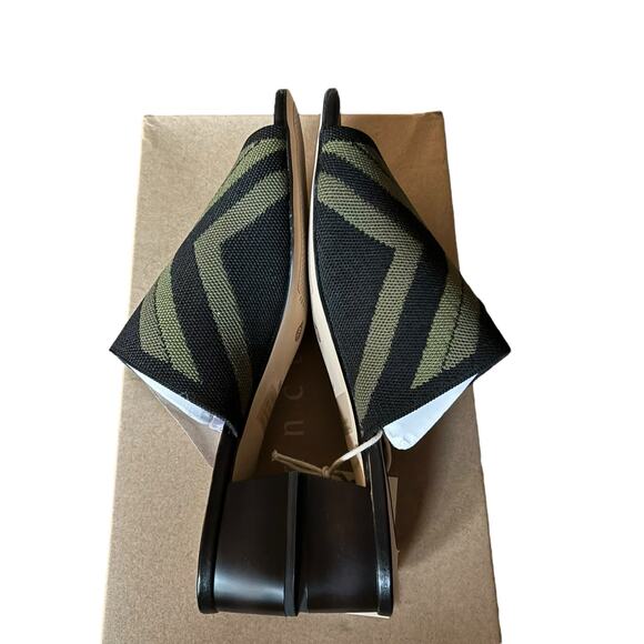 Sanctuary Rally Block Heel Slip-On Sandals Black Sage Green Size 8.5 M Comfort - Picture 3 of 7